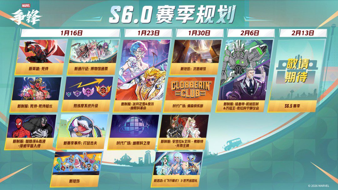 《漫威争锋》S6.0赛季规划公开,毒液&蜘蛛侠联动制服即将加入游戏!